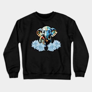 Cute little elephant with fairy Crewneck Sweatshirt